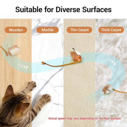 Potaroma Smart Rolling Mouse Interactive Cat Toy - Motion-Activated Electric Device for Indoor Kittens and Cats, Rechargeable Enrichment Play Tool