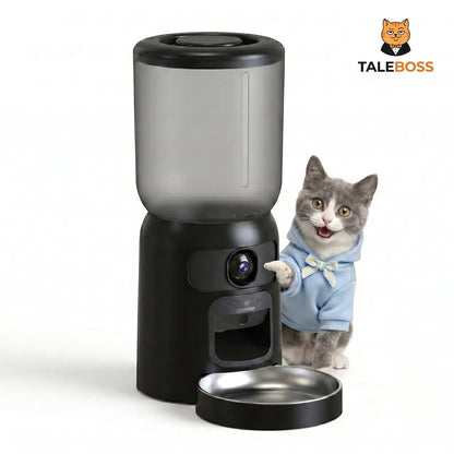Taleboss 5L Automatic Feeder for Cats & Kittens, App-Controlled Pet Food Dispenser with Camera, Interactive Toy for Bored Indoor Cats, App Control