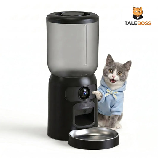 Taleboss 5L Automatic Feeder for Cats & Kittens, App-Controlled Pet Food Dispenser with Camera, Interactive Toy for Bored Indoor Cats, App Control