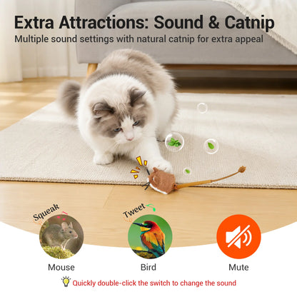 Potaroma Smart Rolling Mouse Interactive Cat Toy - Motion-Activated Electric Device for Indoor Kittens and Cats, Rechargeable Enrichment Play Tool